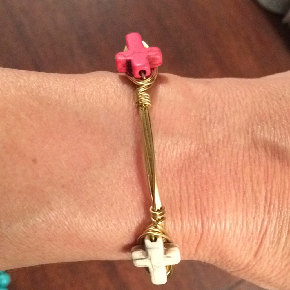 Cross bangle bracket, hand made.